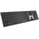 AUSDOM 2.4G Bluetooth KeyBoard QUIET SLIM MULTI-DEVICE SOFKEYS-4 - BLACK/GRAY - Like New