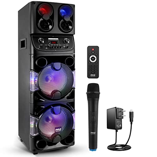 Pyle Portable Bluetooth PA Speaker 600W Dual 10” Rechargeable Indoor/Outdoor BT - Like New