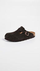 0660461 BIRKENSTOCK UNISEX BOSTON SOFT FOOTBED, MOCHA SUEDE, 40 M EU, SIZE 7 - Like New