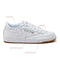 BS7686 REEBOK WOMEN'S CLUB C 85 SNEAKER WHITE/LIGHT GRAY/GUM SIZE W8.5 - Like New
