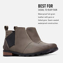 B078VFBVG2 Sorel Women's Emelie Chelsea Boot Waterproof Quarry, Black Size 8 - Like New