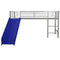 DHP Junior Twin Metal Loft Bed with Slide, Multifunctional - SILVER/BLUE - Like New