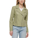 LW1RU538 LEVI'S WOMEN'S VEGAN LEATHER 538 MOTO JACKET WOMEN XL GREEN/CHARCOAL - Brand New
