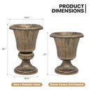 MoNiBloom 20" Urn Planter Vase Vintage Roman Flower Pot - Brass - Brand New