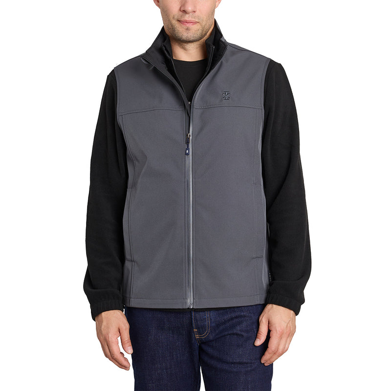 IZOD MEN'S SOFTSHELL VEST, SIZE LARGE - IRON GATE - Like New