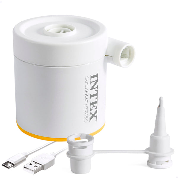 INTEX QUICKFILL USB150 AIR PUMP, SIZE: 8CM X 7CM X 7CM (66616) - WHITE, ORANGE - Like New