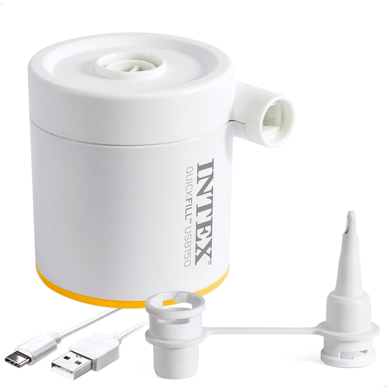 INTEX QUICKFILL USB150 AIR PUMP, SIZE: 8CM X 7CM X 7CM (66616) - WHITE, ORANGE - Like New