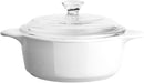 CorningWare Pyroceram Casserole Dish Glass Lid Round 2.4Qt 2.25L, (3432) - White - Like New