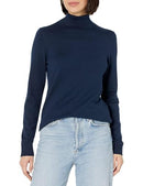 AMAZON ESSENTIALS WOMEN YEAR ROUND LONG SLEEVE TURTLENECK, SIZE L, NAVY - Brand New