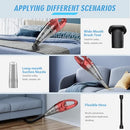 FUOAYOC HANDHELD VACUUM CORDLESS,CAR CORDLESS RECHARGEABLE 6KPA LIGHT - RED - Like New