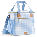 FIT & FRESH 24-CAN SOFT COOLER BAG INSULATED LEAK-RESISTANT - BLUE GINGHAM - Like New