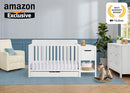 DELTA CHILDREN MAYA 5-IN-1 CONVERTIBLE CRIB AND CHANGER WITH STORAGE GREENGUARD - Like New