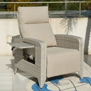 ZYZ Outdoor Recliner Chair, Reclining Patio Chairs with Adjustable Back Grey - Like New