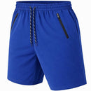 JUMP START MEN'S TRAINING SHORTS WITH ZIPPER POCKETS - SIZE: MEN L - ROYAL - Brand New