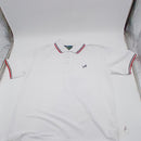 TIGER WOLF MEN'S THREE BUTTON POLO - SIZE: MEN M - WHITE/BLACK/RED - Like New
