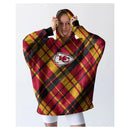 PEGASUS KANSAS CITY CHIEFS 34" X 34" SHERPA HOODED FAN CAPE - RED/GOLD/BLACK - Like New