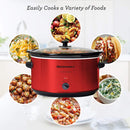 ELITE GOURMET MST-900RXT Electric Ceramic XL Jumbo Slow Cooker, 8.5Qt - RED - Like New