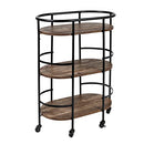 HONEY CAN DO 3-Tier Rolling Bar Cart CRT-09862 Walnut, 75 lbs - Like New