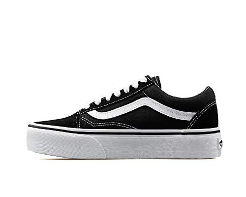 VANS OLD SKOOL PLAT UNISEX - SIZE: MEN 8.5 WOMEN 10 BLACK/WHITE - Like New