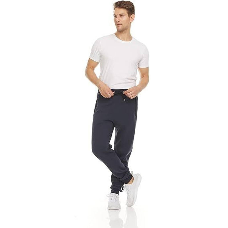 PURE CHAMP MEN'S FLEECE LINED CASUAL JOGGER ZIPPER POCKETS - SIZE: MEN M - NAVY - Brand New