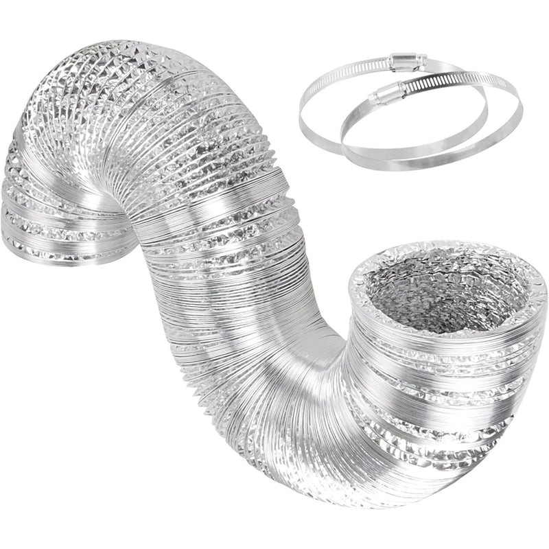 Simple Deluxe 14" x 25 Feet Ducting Flex Aluminum Foil 2 Clamps, Silver - Like New