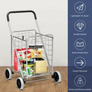 GENERIC FOLDING SHOPPING CART PORTABLE FOR GROCERY LAUNDRY TRAVEL - GRAY - Brand New
