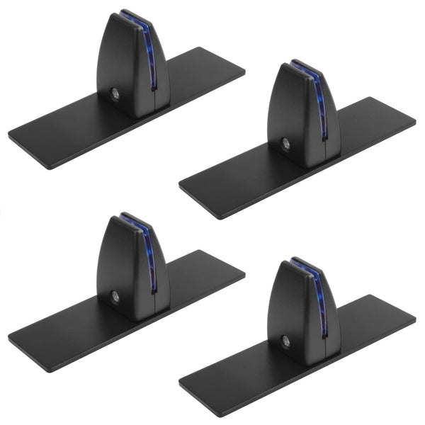 4 Pack Black Office Desk Partition Clamp, T Shaped Sneeze Guard Bracket Support - Like New