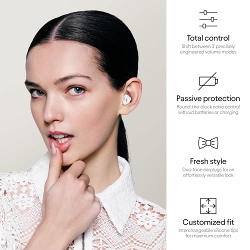 LOOP EARPLUG LOOP SWITCH EARPLUGS MULTI-MODE NOISE REDUCING EARPLUG - WHITE - Like New