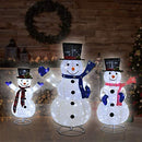 Pre Lit Christmas Snowman Family, Set of 3 Snowman with Lights B08K4C3YTQ - Brand New