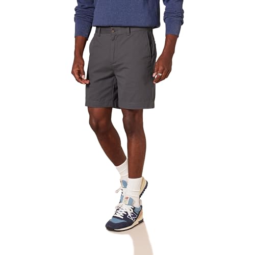 AMAZON ESSENTIALS MEN'S SLIM-FIT 7" CHINO SHORT - SIZE: MEN 32 - CHARCOAL - Brand New