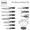 Gibson Soho Lounge 16 Piece Stainless Steel Kitchen Knife Set - Black Like New