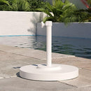 CALIFORNIA UMBRELLA 50LBS ROUND CONCRETE WEIGHTED POWDERCOATED STEEL - WHITE - Like New