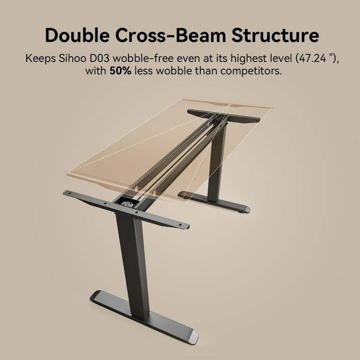 SIHOO ERGONOMIC ADJUSTABLE STANDING DESK WITH LIFT, 55"×28" - BLACK - Like New