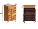 Suwoic 2 Doors Shoe Cabinet with 4 Tier Shoe Storage Cabinet Cross - Dark Brown - Brand New