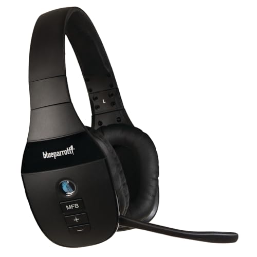 BLUEPARROTT 82% NOISE CANCELING OVER HEAD HEADSET S450-XT - BLACK - Like New
