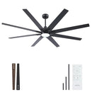 NEWDAY 72" CEILING FAN LIGHTS REMOTE LIBRARY 6-SPEED WHISPER DC MOTOR - BLACK - Like New