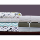 BIBB HOME EGYPTIAN LUXURY 1800 COUNT 4 PIECE SHEET SET AQUA CHEVRON - KING - Like New