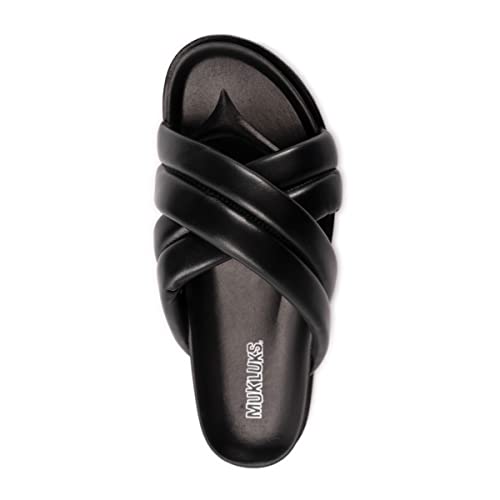 1200164 MUK LUKS WOMEN'S TIDAL WAVE SANDALS BLACK SIZE 8 - Like New