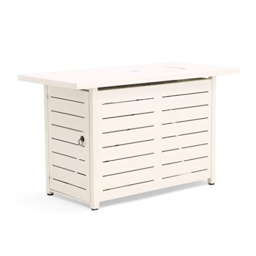 ROYAL GARDEN PROPANE FIRE PIT, 42" RECTANGULAR, TM22RTFTCRM - CREAM - Like New