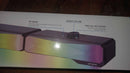 PERIPHIO RGB 2.0 SOUNDBAR WITH 7 RGB MODES, AND BLUETOOTH OR AUX - BLACK - Brand New