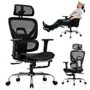 SYNORLA ERGONOMIC OFFICE CHAIR FOOTREST MESH DESK CHAIR 135° RECLINE - BLACK - Like New