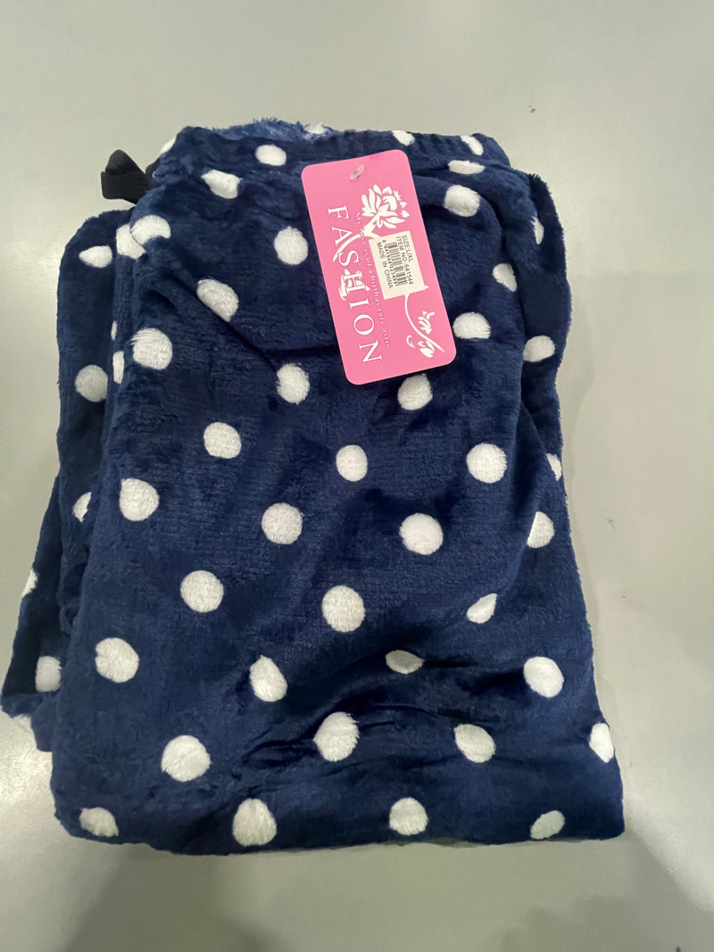 FASHION EXTRA SOFT FLEECE PAJAMAS PANTS - SIZE: WOMEN L/XL - BLUE - Brand New