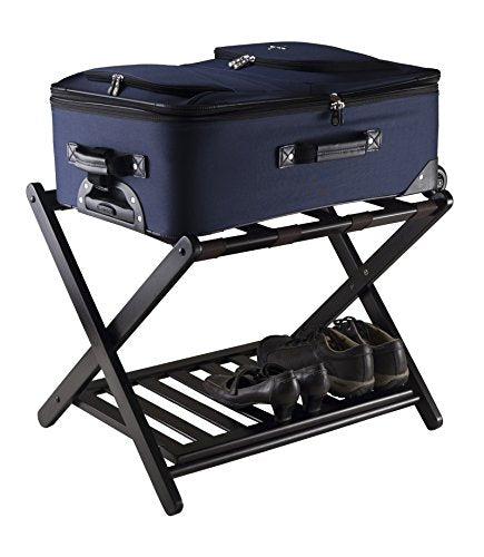 WINSOME REESE LUGGAGE RACK, STORAGE SHELF, NO ASSEMBLY - ESPRESSO - Like New