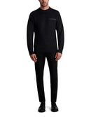 KARL LAGERFELD MEN'S 1 CHEST ZIP POCKET SOFT SWEATER - SIZE: MEN XS - BLACK - Brand New