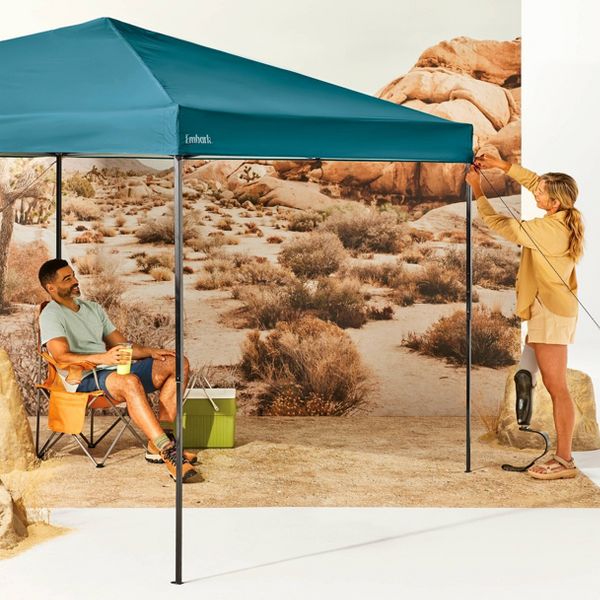 EMBARK 10'X10' RIVETED FRAME CANOPY PORTABLE UV-RESISTANT SHELTER - DARK TEAL - Like New