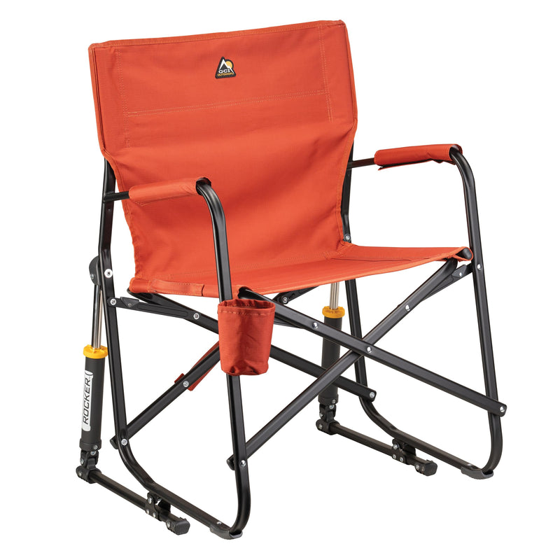 GCI OUTDOOR FREESTYLE ROCKER FOLDABLE ROCKING CAMP CHAIR - TERRACOTTA ORANGE - Brand New