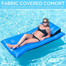 SWIMLINE FABRIC COVERED POOL FLOAT LOUNGER 72"L X 38"W - BLUE/BLACK - Like New