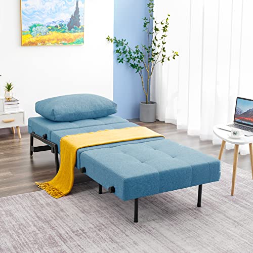 VONANDA MODERN SOFA FOLDING BED SLEEPER CONVERTIBLE CHAIR MULTI-FUNCTION BLUE - Like New