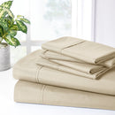 BIBB HOME 2000 COUNT 6-PIECE BAMBOO SHEET SET WITH SNUG GRIP, QUEEN - WARM TAUPE - Like New