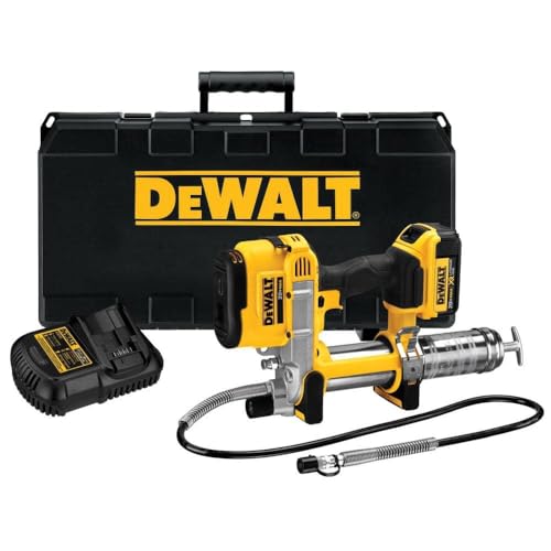 DEWALT 20V MAX GREASE GUN, CORDLESS 42” LONG HOSE 10,000 PSI  DCGG571M1 - YELLOW - Like New